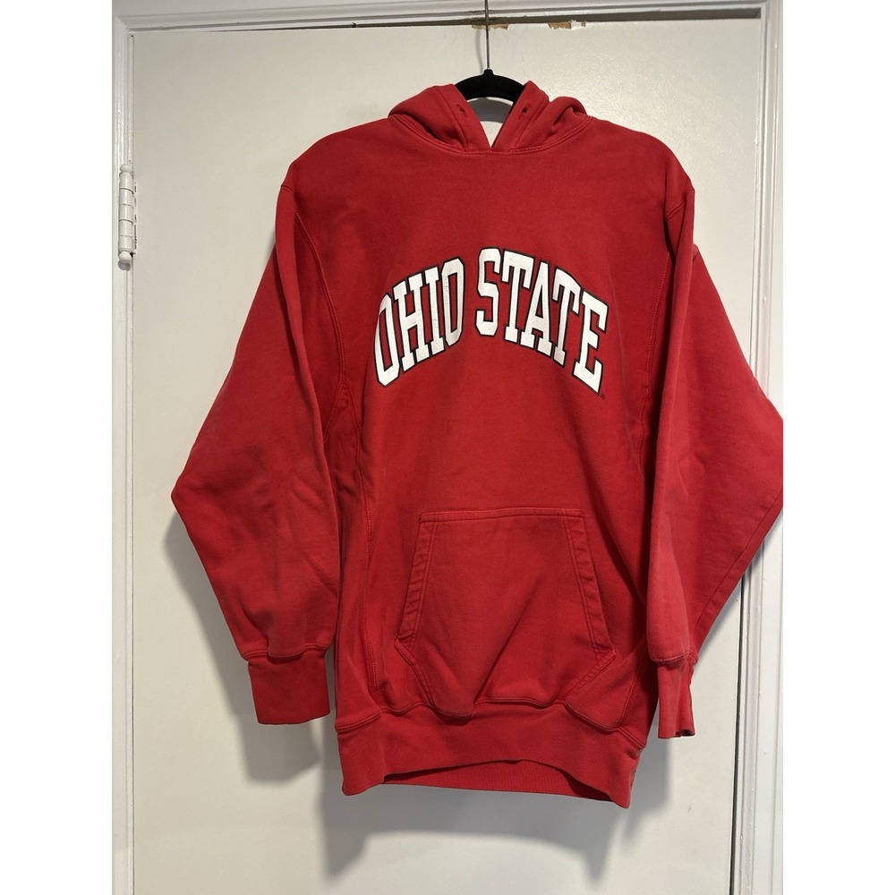 Steve & Barry's VTG 90s Ohio State University Hoodie Sz: M Red Spellout Fleece